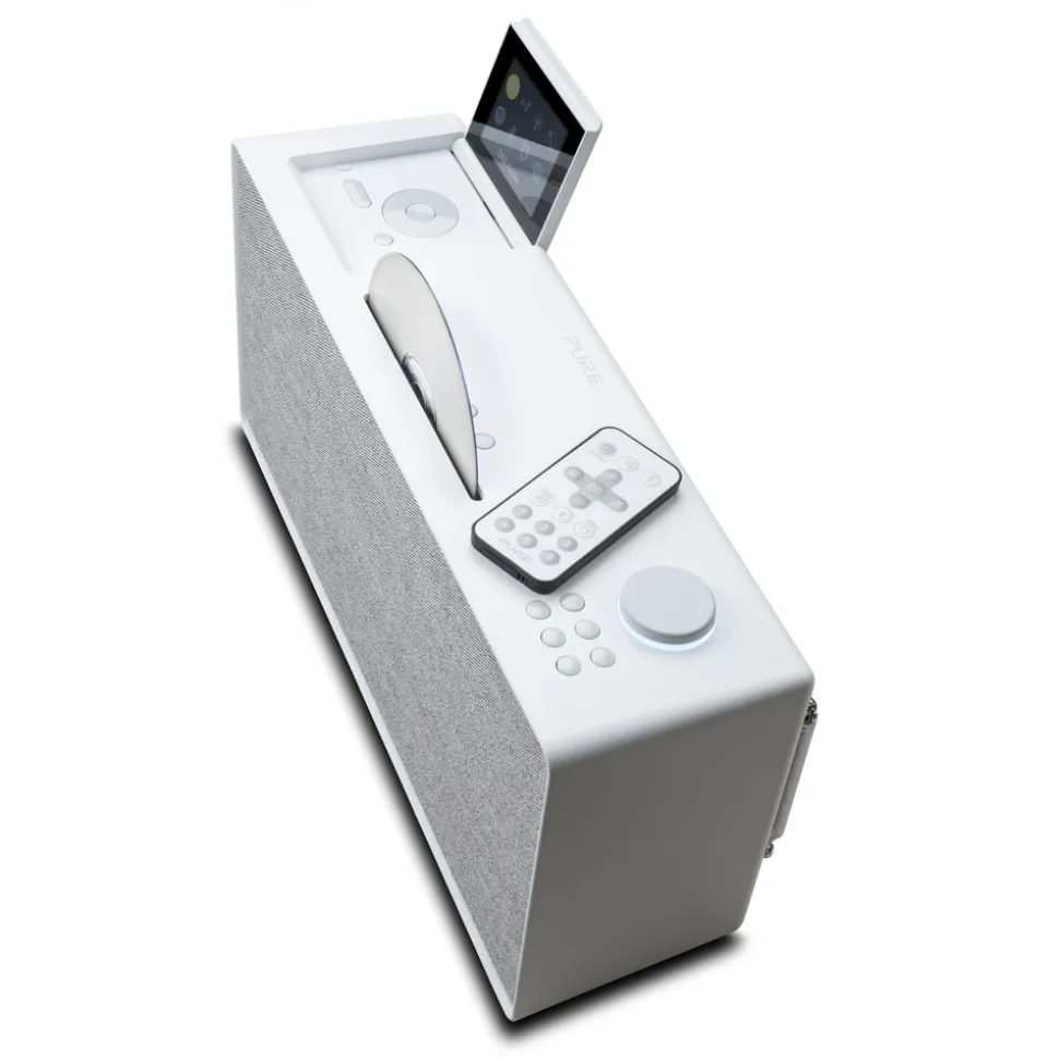 Pure - Evoke Home - Cotton White - All-in-One Music System - High Quality Digital Radio - Avvenice