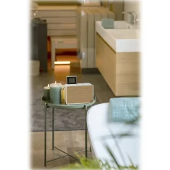 Pure - Evoke Play - Cotton White Cherry Wood Grill - Portable DAB+ Radio with Bluetooth - High Quality Digital Radio - Avvenice