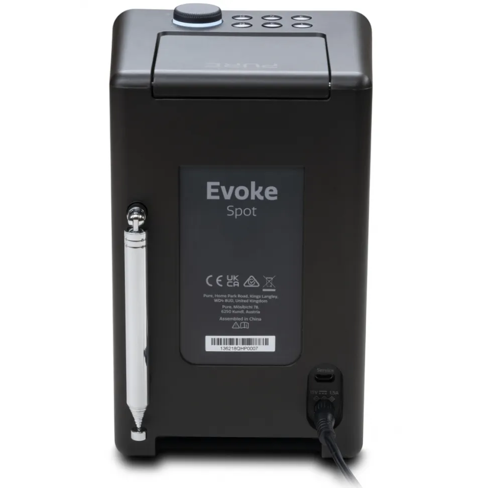 Pure - Evoke Spot - Coffee Black - Compact Music System - High Quality Digital Radio - Avvenice