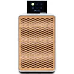 Pure - Evoke Spot - Cotton White with Cherry Wood Grill - Wood Edition Compact Music System - High Quality Digital Radio - Avvenice