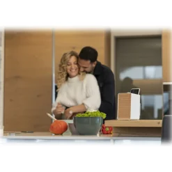 Pure - Evoke Spot - Cotton White with Cherry Wood Grill - Wood Edition Compact Music System - High Quality Digital Radio - Avvenice