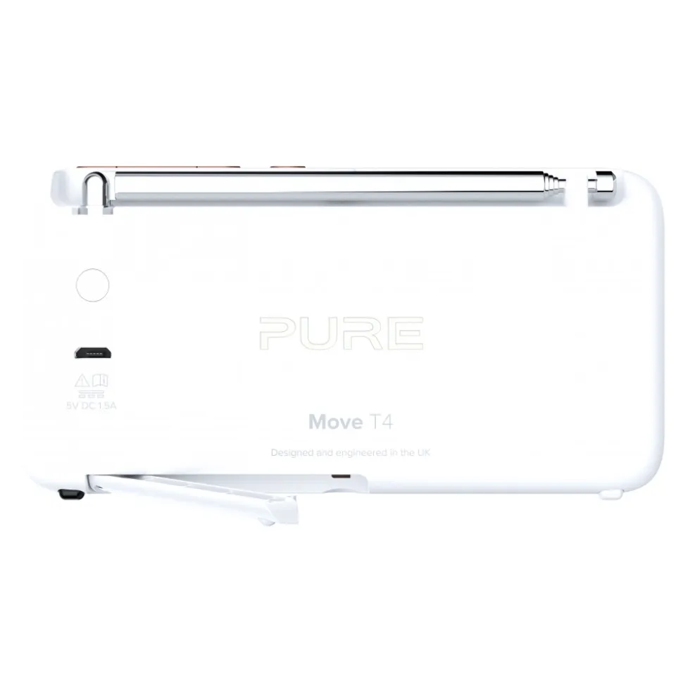 Pure - Move T4 - White - Pocket-Sized Personal DAB+/FM Rechargeable Radio with Bluetooth - High Quality Digital Radio - Avvenice