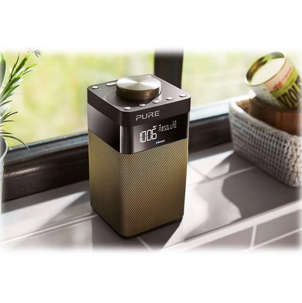 Pure - Pop Midi S - Gold - Compact and Portable DAB/DAB+/FM Radio with Bluetooth - High Quality Digital Radio - Avvenice
