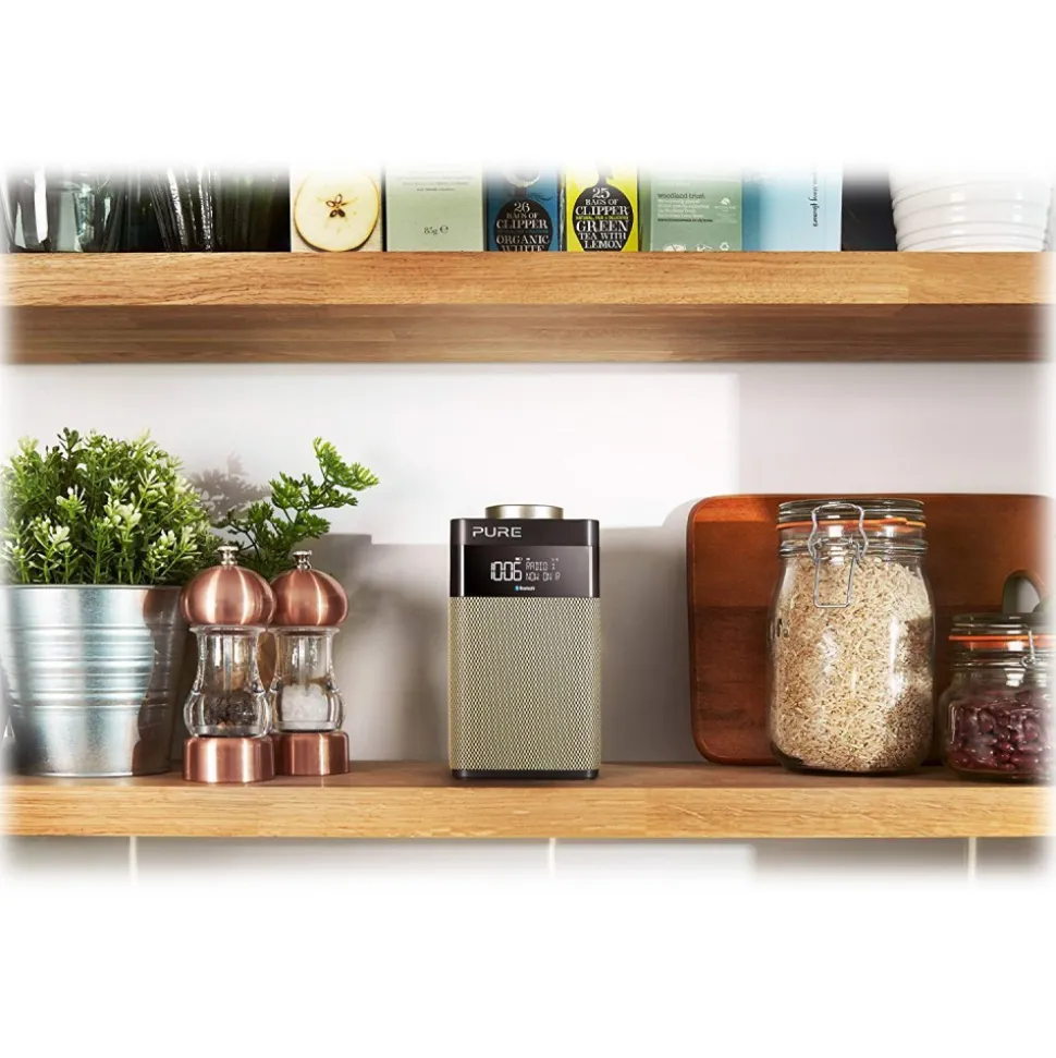 Pure - Pop Midi S - Gold - Compact and Portable DAB/DAB+/FM Radio with Bluetooth - High Quality Digital Radio - Avvenice