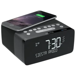 Pure - Siesta Charge - Graphite - Alarm Clock Radio Premium - DAB+/FM/Bluetooth - Wireless Charger - High Quality Digital Radio - Avvenice