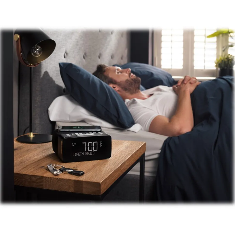 Pure - Siesta Charge - Graphite - Alarm Clock Radio Premium - DAB+/FM/Bluetooth - Wireless Charger - High Quality Digital Radio - Avvenice