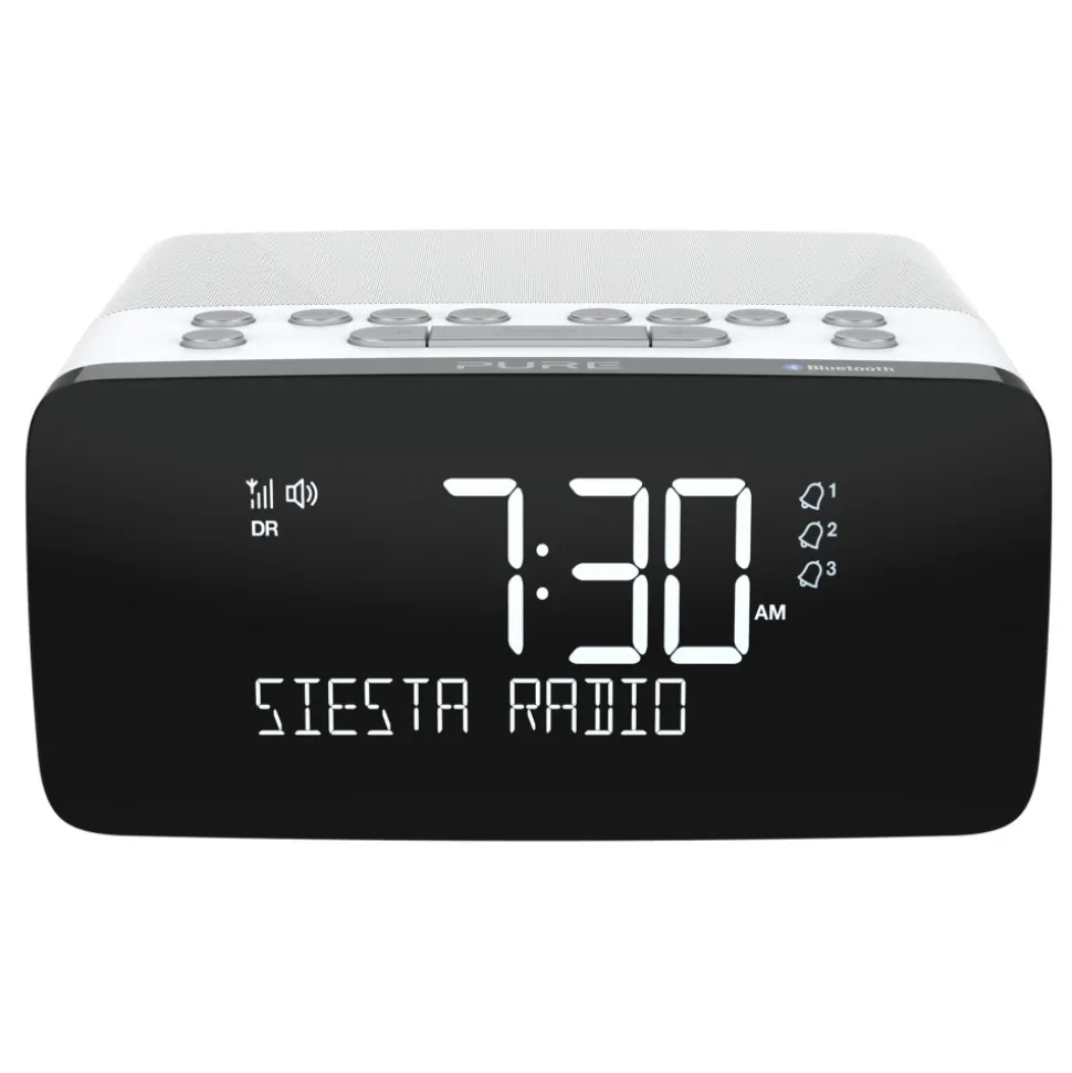 Pure - Siesta Charge - Polar - Alarm Clock Radio Premium - DAB+/FM/Bluetooth - Wireless Charger - High Quality Digital Radio - Avvenice