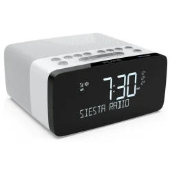 Pure - Siesta Charge - Polar - Alarm Clock Radio Premium - DAB+/FM/Bluetooth - Wireless Charger - High Quality Digital Radio - Avvenice