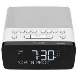 Pure - Siesta Charge - Polar - Alarm Clock Radio Premium - DAB+/FM/Bluetooth - Wireless Charger - High Quality Digital Radio - Avvenice
