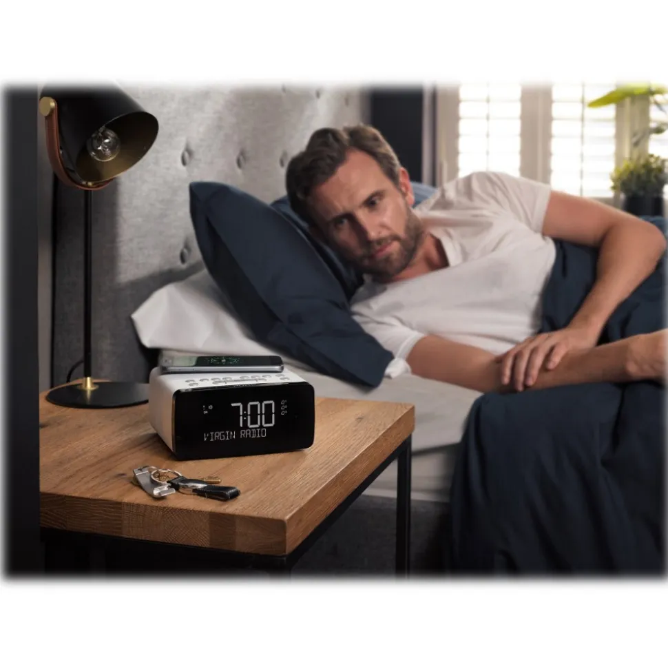 Pure - Siesta Charge - Polar - Alarm Clock Radio Premium - DAB+/FM/Bluetooth - Wireless Charger - High Quality Digital Radio - Avvenice