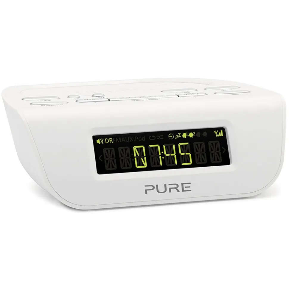 Pure - Siesta Mi Series 2 - White - Bedside DAB and FM Digital Radio - High Quality Digital Radio - Avvenice