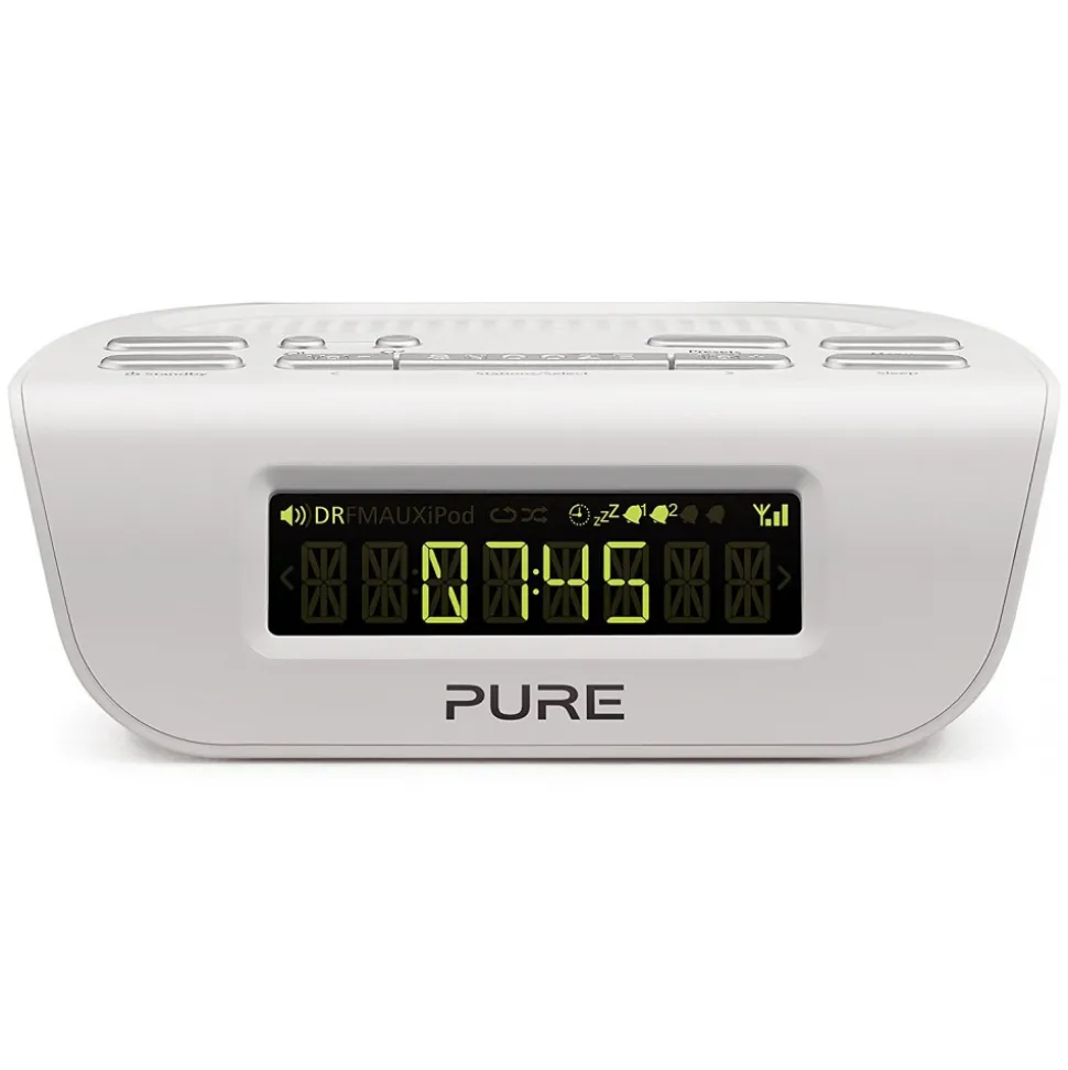 Pure - Siesta Mi Series 2 - White - Bedside DAB and FM Digital Radio - High Quality Digital Radio - Avvenice