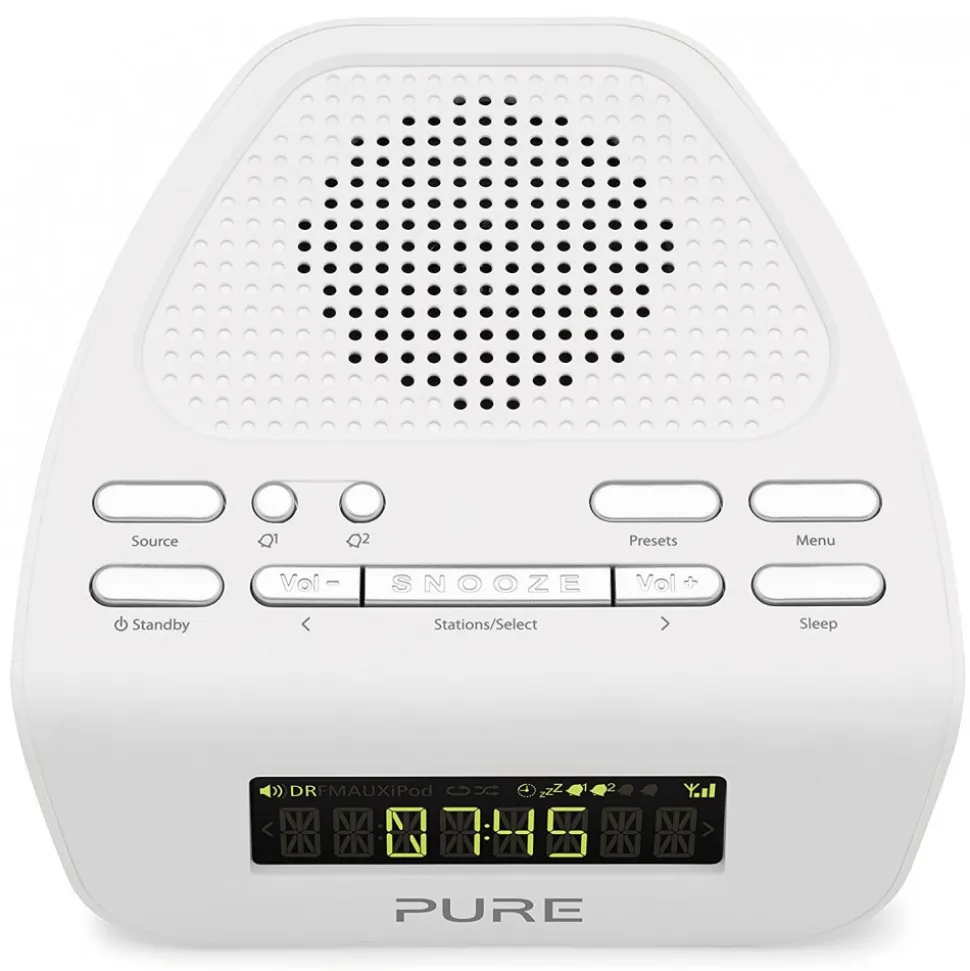Pure - Siesta Mi Series 2 - White - Bedside DAB and FM Digital Radio - High Quality Digital Radio - Avvenice
