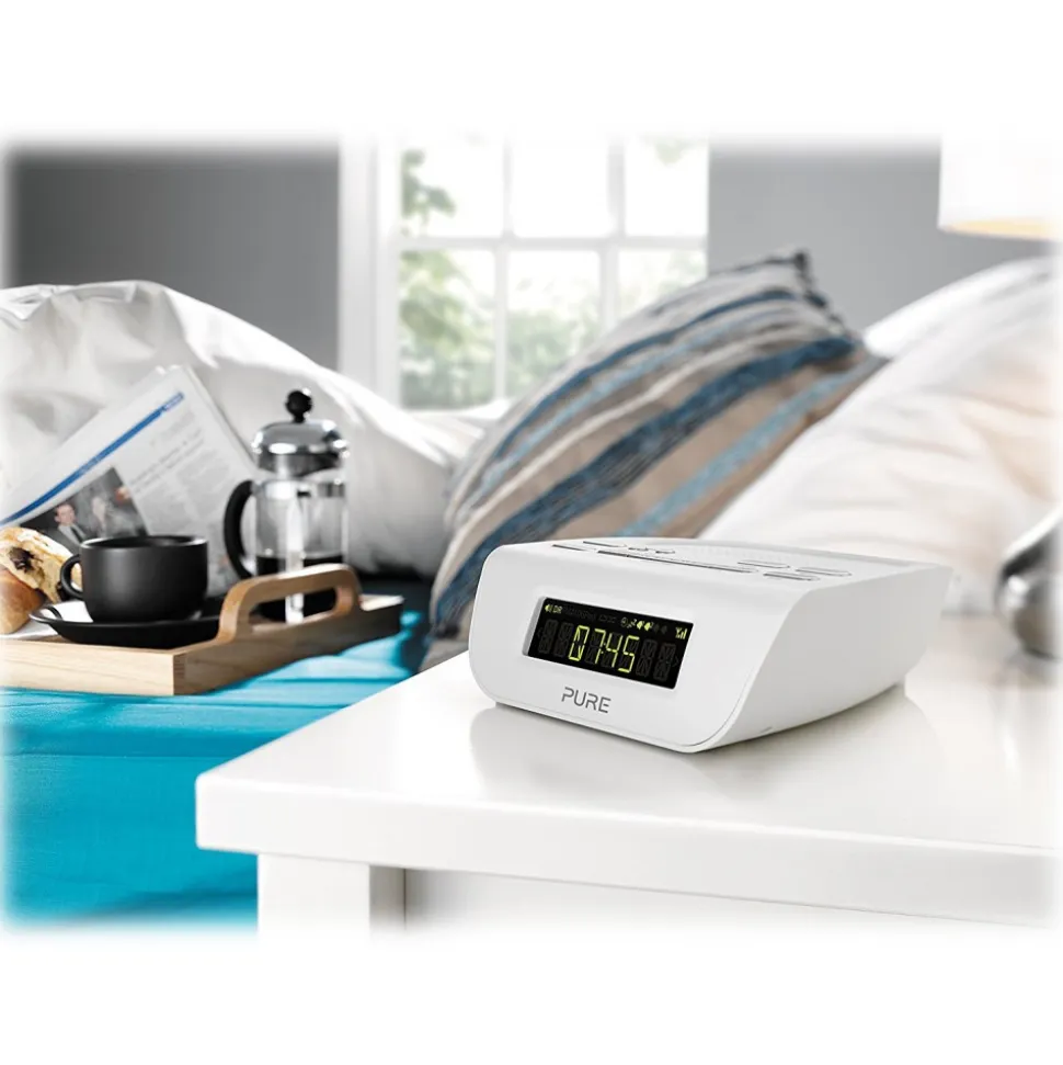 Pure - Siesta Mi Series 2 - White - Bedside DAB and FM Digital Radio - High Quality Digital Radio - Avvenice