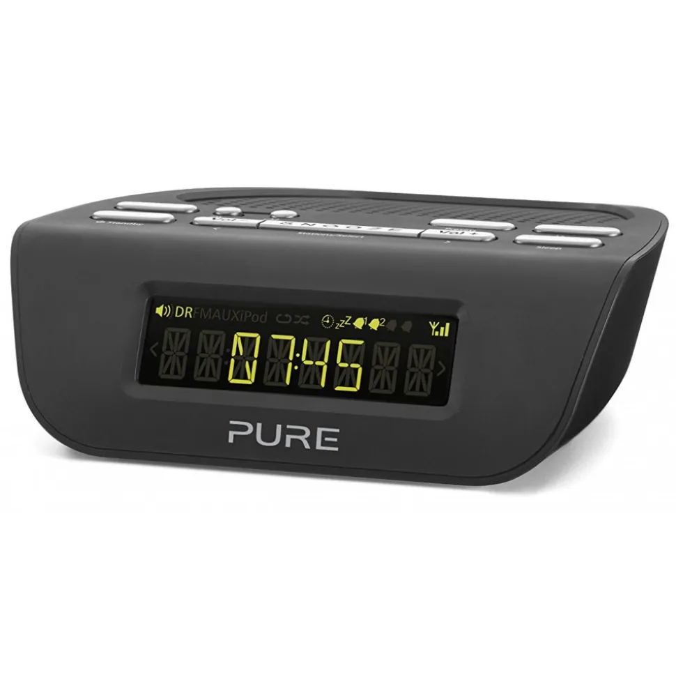 Pure - Siesta Mi Series 2 - Black - Bedside DAB and FM Digital Radio - High Quality Digital Radio - Avvenice