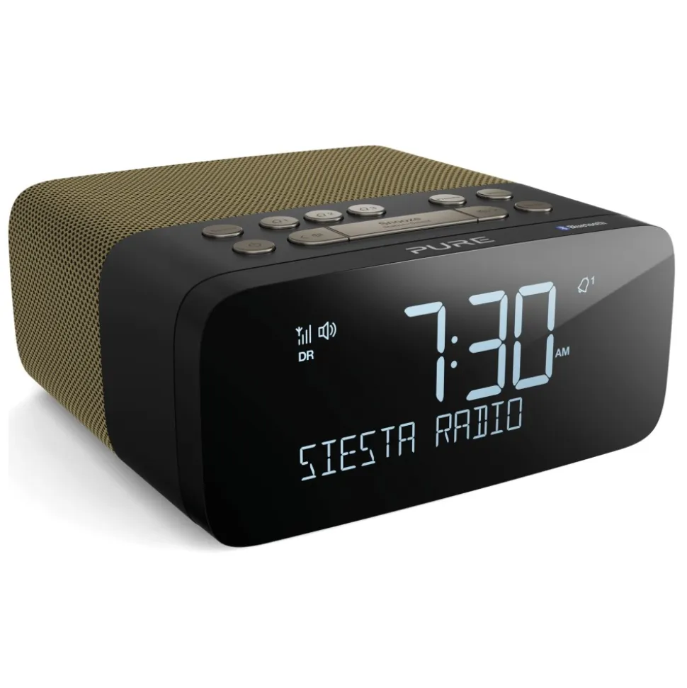Pure - Siesta Rise S - Gold - Bedside DAB+/FM Alarm Clock Radio with Bluetooth - High Quality Digital Radio - Avvenice