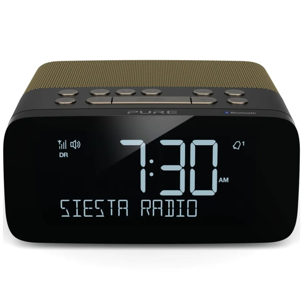 Pure - Siesta Rise S - Gold - Bedside DAB+/FM Alarm Clock Radio with Bluetooth - High Quality Digital Radio - Avvenice