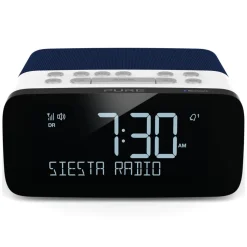 Pure - Siesta Rise S - Navy - Bedside DAB+/FM Alarm Clock Radio with Bluetooth - High Quality Digital Radio - Avvenice