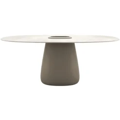 Qeeboo - Cobble Table 190 cm Stoneware Bucket - Ivory - Qeeboo Table by Elisa Giovannoni - Furnishing - Home - Avvenice