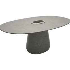 Qeeboo - Cobble Table 190 cm Stoneware Bucket - Grey Mix - Qeeboo Table by Elisa Giovannoni - Furnishing - Home - Avvenice