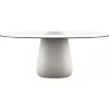 Qeeboo - Cobble Table 190 HPL Bucket - White Warm Black Stratified - Qeeboo Table by Elisa Giovannoni - Furnishing - Home - Avvenice