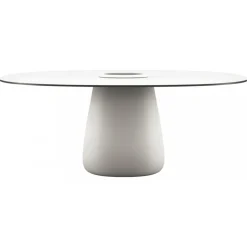 Qeeboo - Cobble Table 190 HPL Bucket - White Warm Black Stratified - Qeeboo Table by Elisa Giovannoni - Furnishing - Home - Avvenice