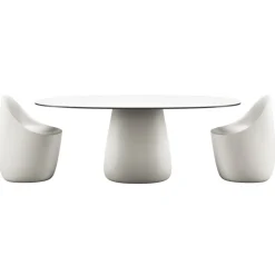 Qeeboo - Cobble Table Top 190 cm HPL - Warm White Black Stratified - Qeeboo Table by Elisa Giovannoni - Furnishing - Home - Avvenice
