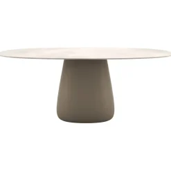 Qeeboo - Cobble Table Top 190 cm Gress Stoneware - Ivory - Qeeboo Table by Elisa Giovannoni - Furnishing - Home - Avvenice