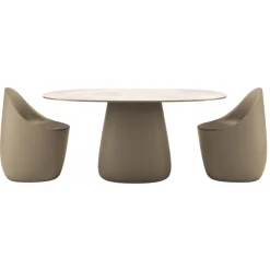 Qeeboo - Cobble Table Top 160 cm Stoneware - Ivory - Qeeboo Table by Elisa Giovannoni - Furnishing - Home - Avvenice