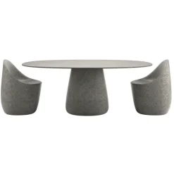 Qeeboo - Cobble Table Top 190 cm Gress Stoneware - Grey Mix - Qeeboo Table by Elisa Giovannoni - Furnishing - Home - Avvenice
