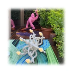 Qeeboo - Fallen Chandelier M - Powder Pink - Qeeboo Chandelier by Studio Job - Lighting - Home - Avvenice