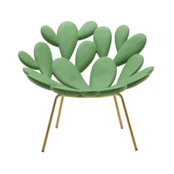 Qeeboo - Filicudi Armchair - Green Balsam Brass - Qeeboo Armchair by Marcantonio - Furnishing - Home - Avvenice