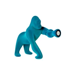 Qeeboo - Kong XS Velvet Finish - Light Blue - Qeeboo Free Standing Lamp by Stefano Giovannoni - Lighting - Home - Avvenice