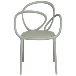 Qeeboo - Loop Chair with Cushion Set of 2 Pieces - Greyish Green - Qeeboo Chair by Front - Furnishing - Home - Avvenice