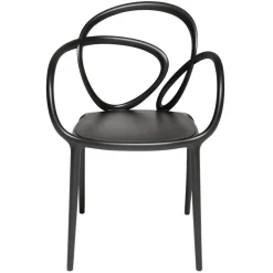 Qeeboo - Loop Chair Without Cushion - Set of 2 Pieces - Black - Qeeboo Chair by Front - Furnishing - Home - Avvenice