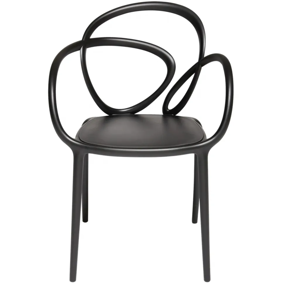 Qeeboo - Loop Chair Without Cushion - Set of 2 Pieces - Black - Qeeboo Chair by Front - Furnishing - Home - Avvenice