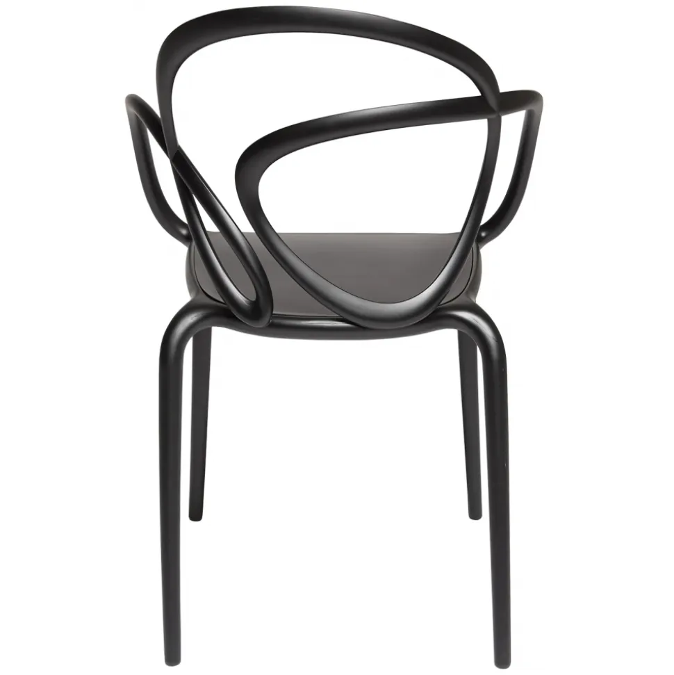 Qeeboo - Loop Chair Without Cushion - Set of 2 Pieces - Black - Qeeboo Chair by Front - Furnishing - Home - Avvenice