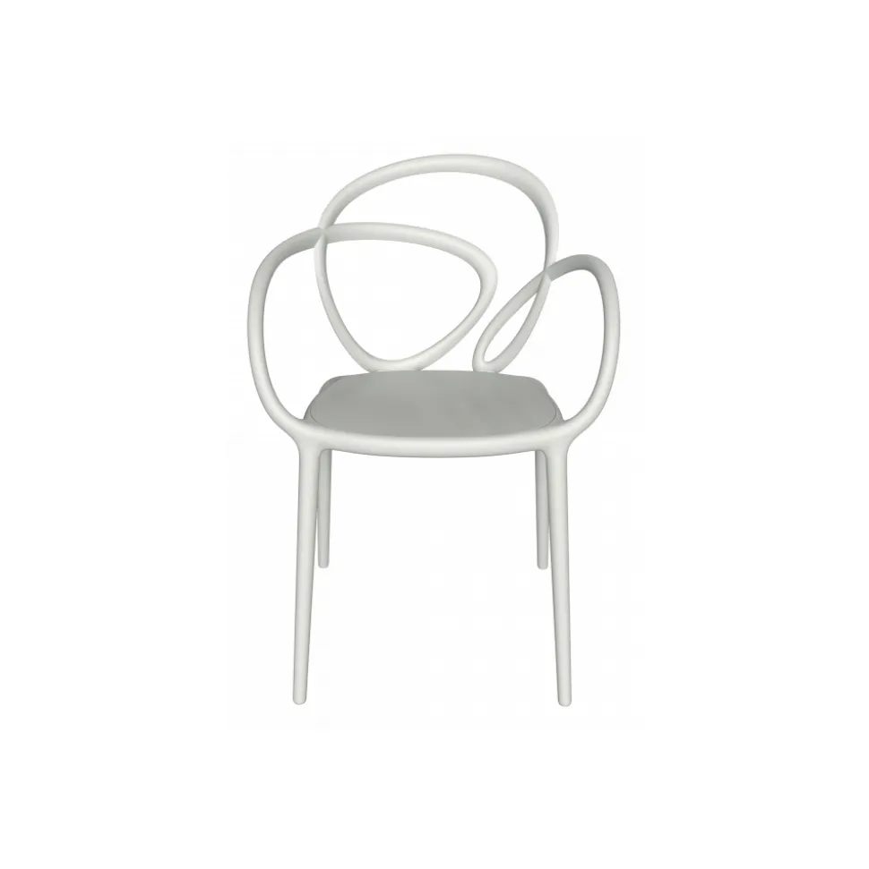 Qeeboo - Loop Chair Without Cushion Set of 2 Pieces - White - Qeeboo Chair by Front - Furnishing - Home - Avvenice
