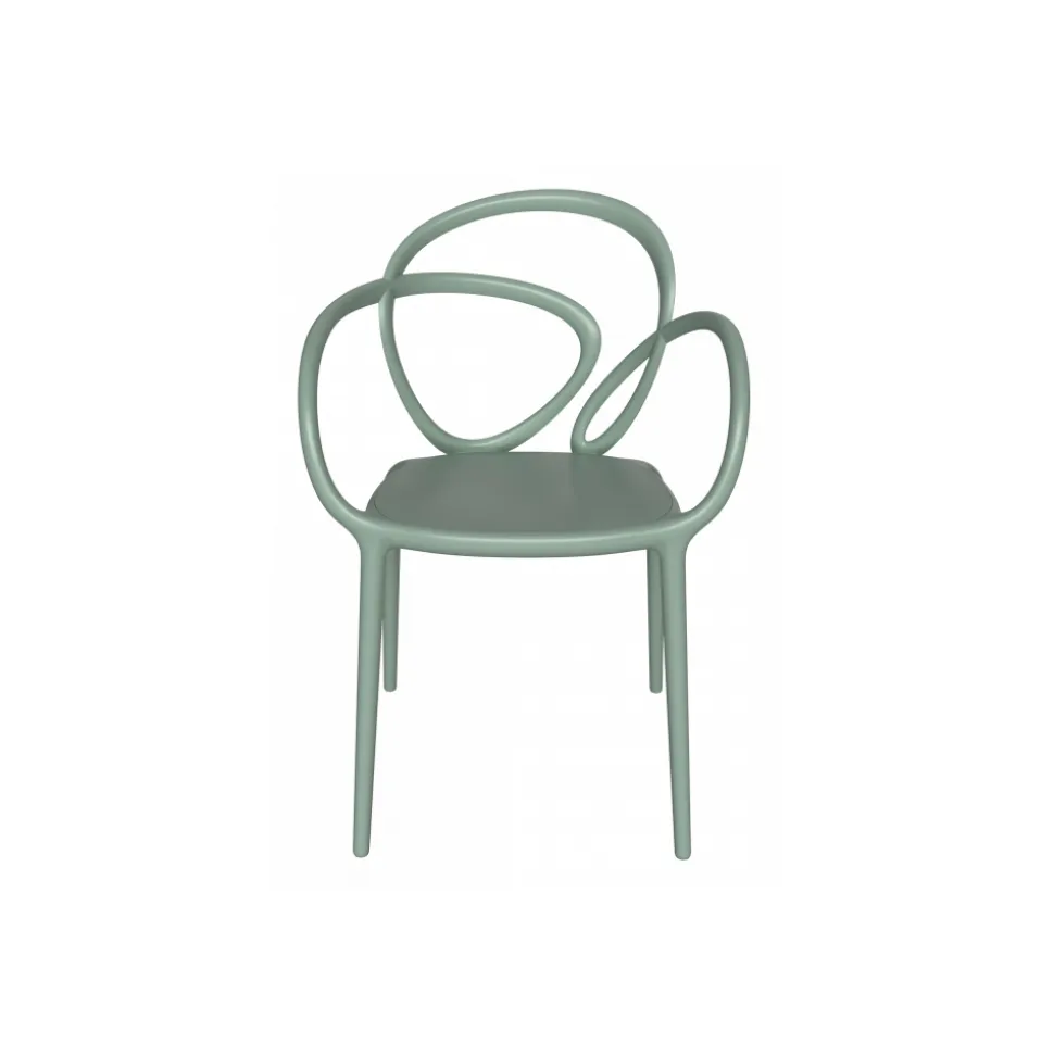 Qeeboo - Loop Chair Without Cushion Set of 2 Pieces - Sage Green - Qeeboo Chair by Front - Furnishing - Home - Avvenice