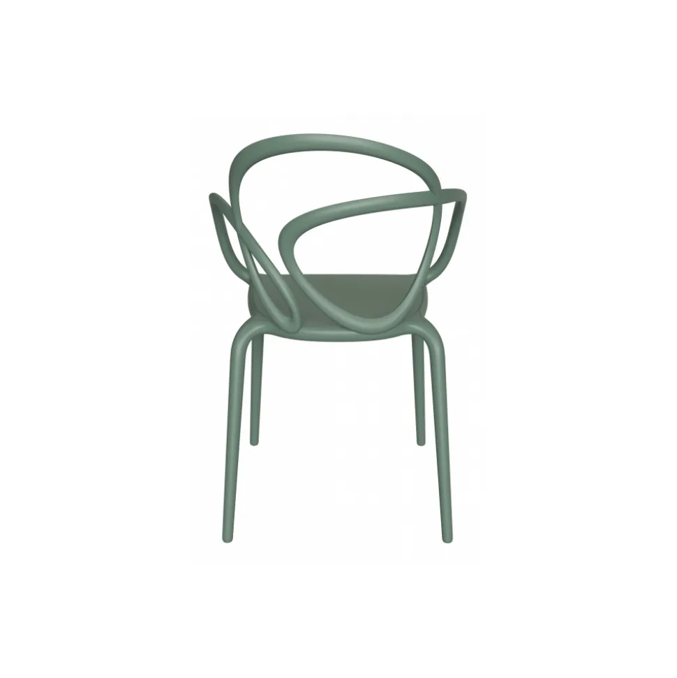 Qeeboo - Loop Chair Without Cushion Set of 2 Pieces - Sage Green - Qeeboo Chair by Front - Furnishing - Home - Avvenice