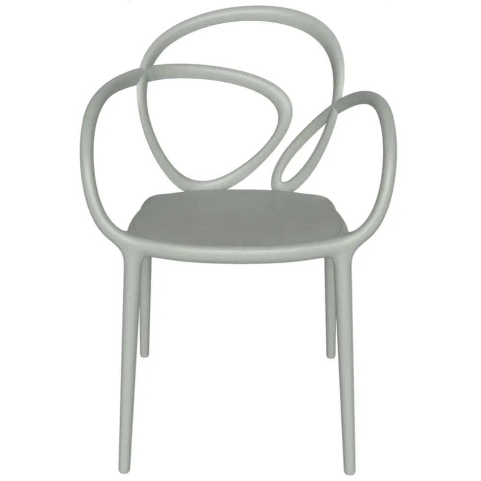 Qeeboo - Loop Chair Without Cushion Set of 2 Pieces - Greyish Green - Qeeboo Chair by Front - Furnishing - Home - Avvenice