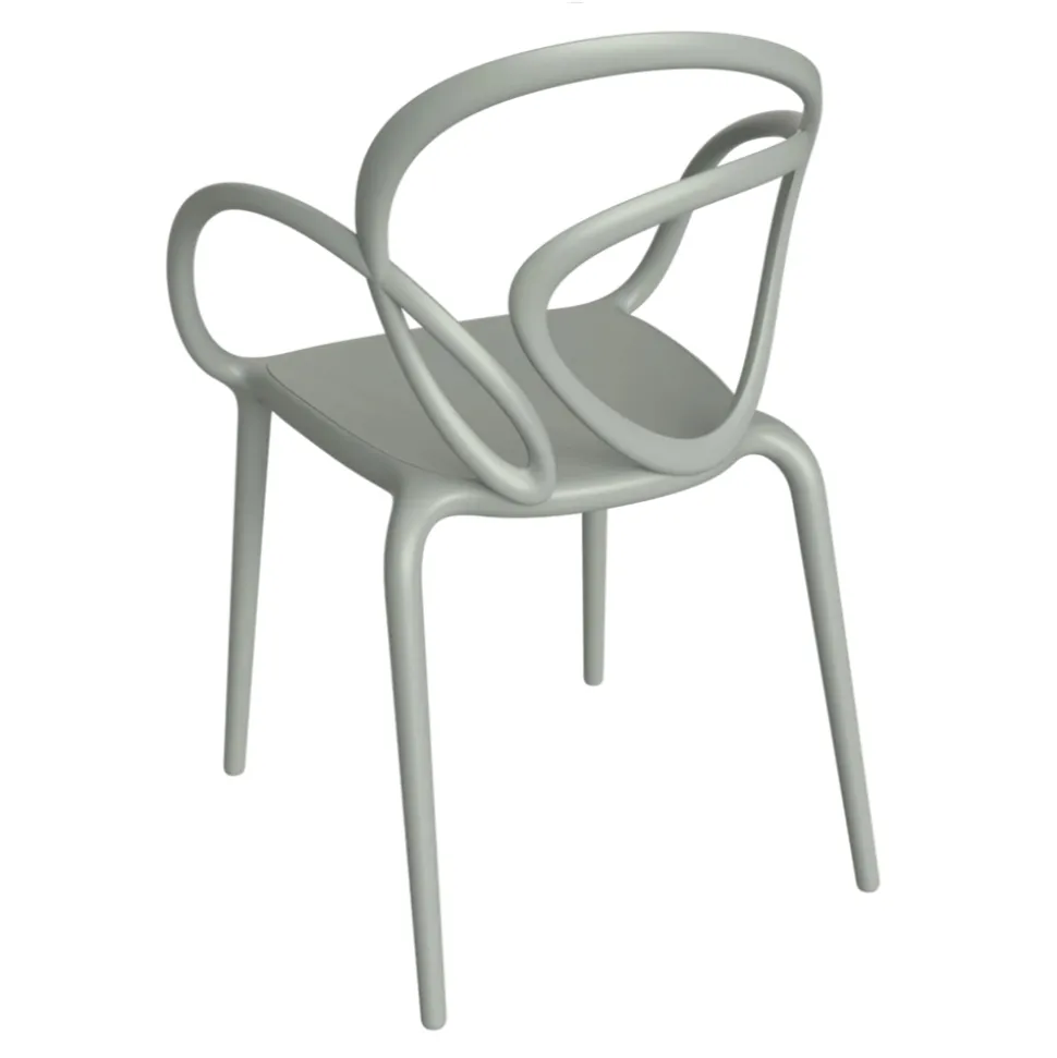 Qeeboo - Loop Chair Without Cushion Set of 2 Pieces - Greyish Green - Qeeboo Chair by Front - Furnishing - Home - Avvenice