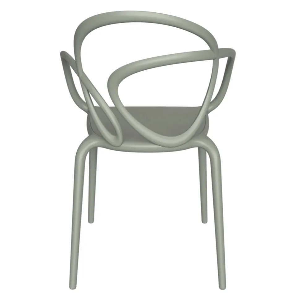 Qeeboo - Loop Chair Without Cushion Set of 2 Pieces - Greyish Green - Qeeboo Chair by Front - Furnishing - Home - Avvenice