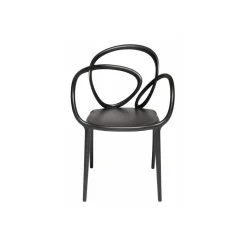 Qeeboo - Loop Chair Without Cushion Set of 2 Pieces - Black - Qeeboo Chair by Front - Furnishing - Home - Avvenice