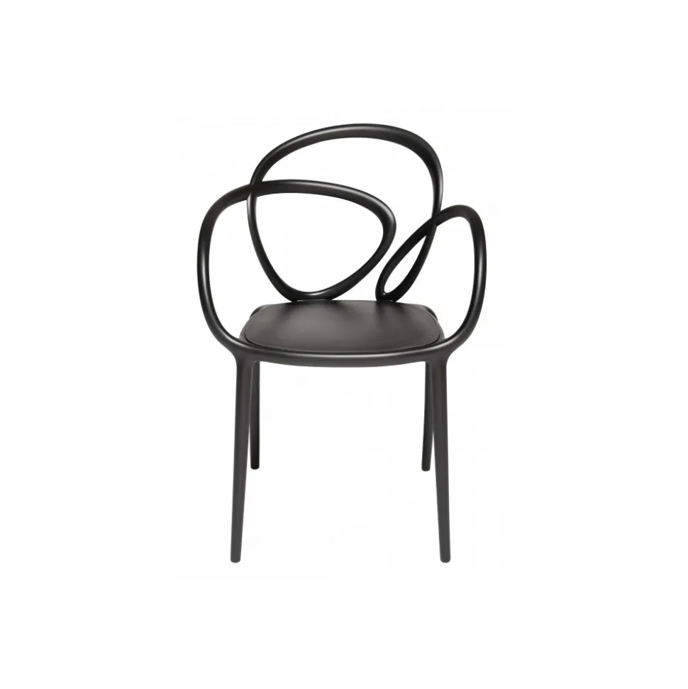 Qeeboo - Loop Chair Without Cushion Set of 2 Pieces - Black - Qeeboo Chair by Front - Furnishing - Home - Avvenice