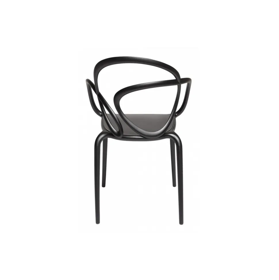 Qeeboo - Loop Chair Without Cushion Set of 2 Pieces - Black - Qeeboo Chair by Front - Furnishing - Home - Avvenice