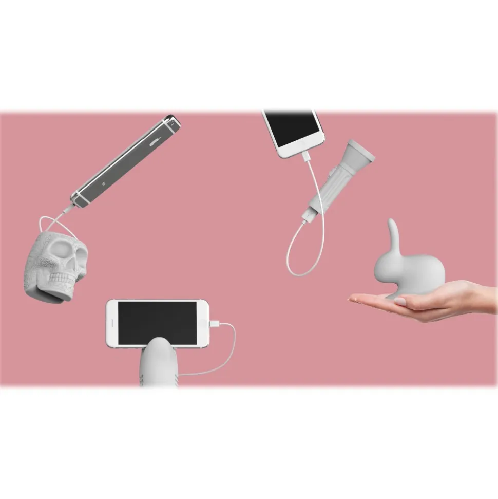 Qeeboo - Mexico Skull - Pink - High Capacity Portable Power Bank USB Charger - qeeboo Mini - Portable Batteries - 2600 mAh - Avvenice