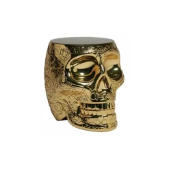 Qeeboo - Mexico Stool and Sidetable Metal Finish - Gold - Qeeboo Table by Studio Job - Furniture - Home - Avvenice