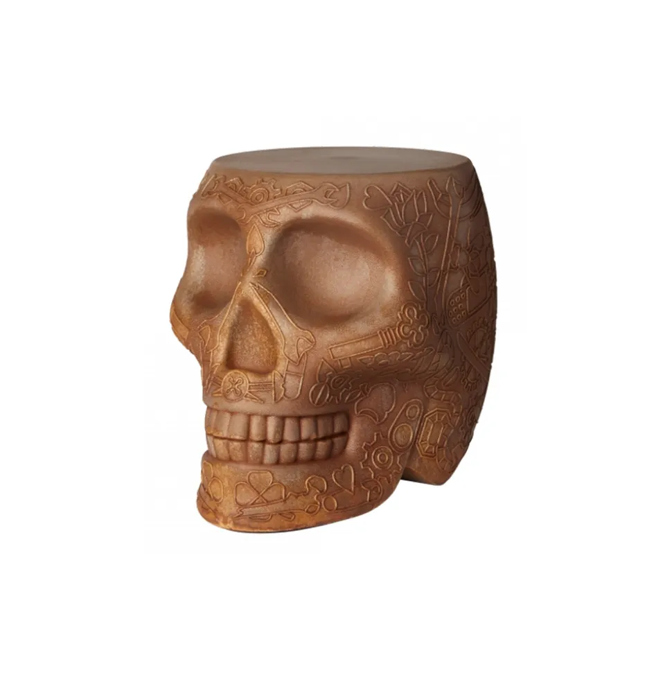 Qeeboo - Mexico Stool and Sidetable Rusty Edition - Rusty - Qeeboo Chair by Studio Job - Furnishing - Home - Avvenice