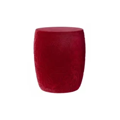 Qeeboo - Mexico Stool and Sidetable Velvet Finish - Red - Qeeboo Chair by Studio Job - Furniture - Home - Avvenice